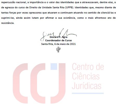 Estrutura curricular do curso — Universidade Federal da Paraíba - UFPB  Coordenação de Direito Santa Rita